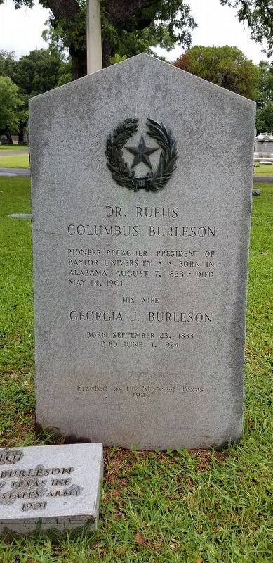 Dr. Rufus Columbus Burleson Marker. Click for full size. Dr. Rufus Columbus Burleson Marker image. Click for full size.