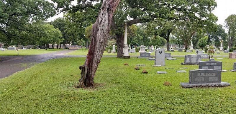 The view of the Dr. Rufus Columbus Burleson Marker from the cemetery. Click for full size. The view of the Dr. Rufus Columbus Burleson Marker from the cemetery image. Click for full size.