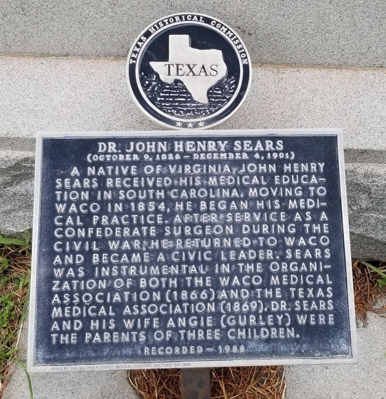 Dr. John Henry Sears Marker. Click for full size. Dr. John Henry Sears Marker image. Click for full size.