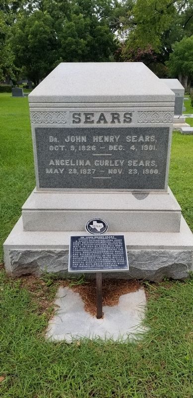 The Dr. John Henry Sears gravestone and Marker image. Click for full size.