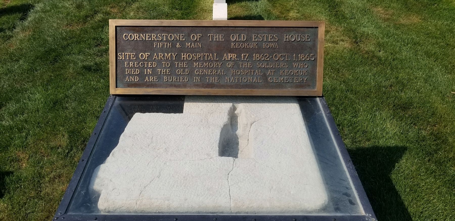 Cornerstone of the Old Estes House Marker image. Click for full size.