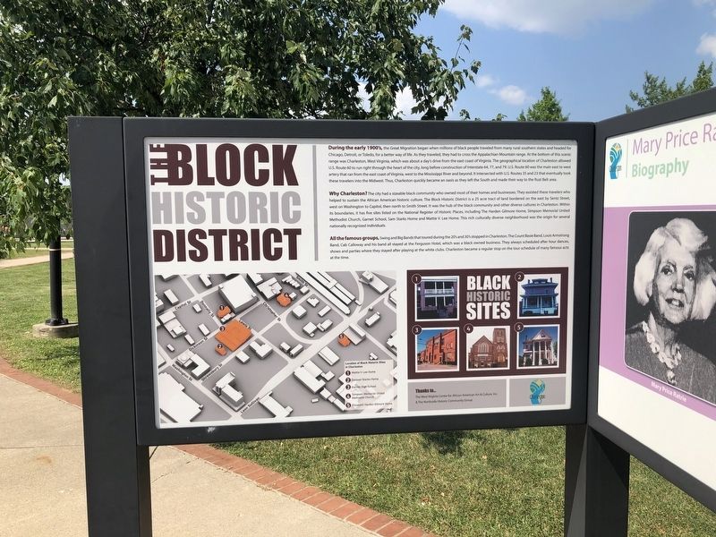 The Block Historic District side of the marker image. Click for full size.