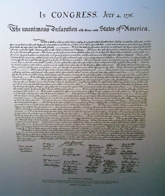 The Freedom Shrine Declaration of Independence Marker image. Click for full size.