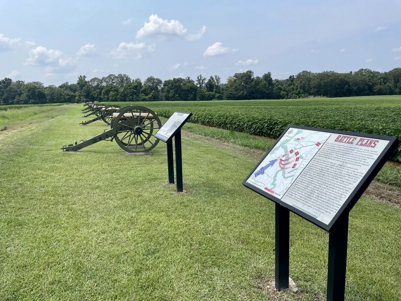Battle Plans marker among 12 replica guns. image. Click for full size.