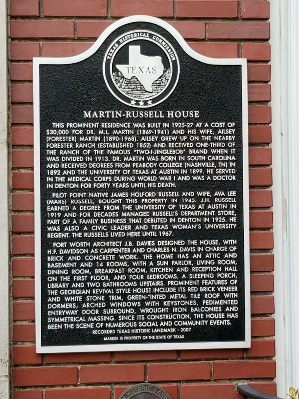 Martin-Russell House Marker image. Click for full size.