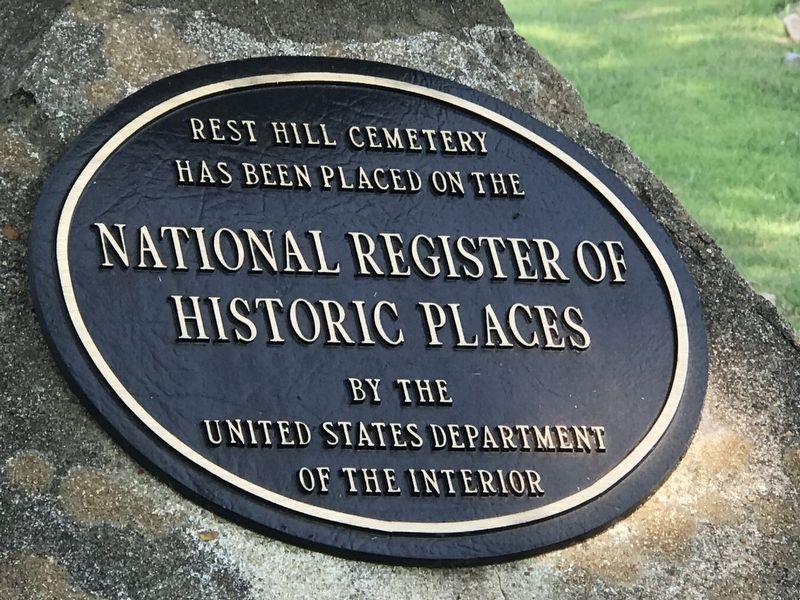 Rest Hill Cemetery Marker image. Click for full size.