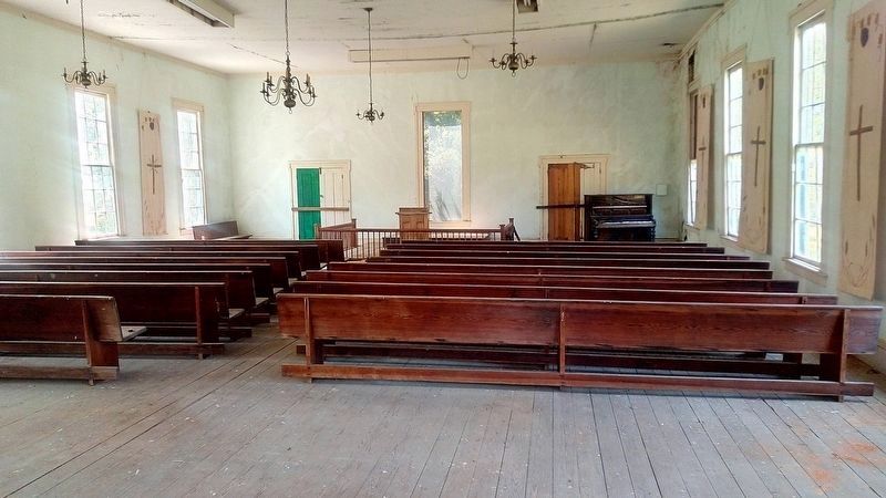 View inside of the Uchee Chapel Methodist Church.. Click for full size. View inside of the Uchee Chapel Methodist Church. image. Click for full size.