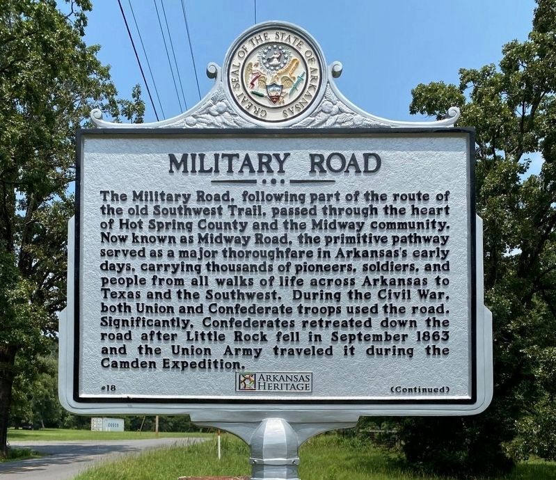 Military Road side of the marker image. Click for full size.