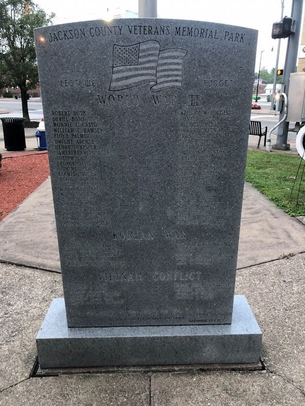Jackson County Veterans Memorial Park. Click for full size. Jackson County Veterans Memorial Park image. Click for full size.