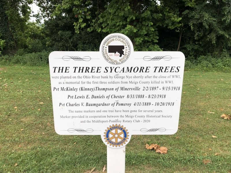 The Three Sycamore Trees Marker image. Click for full size.