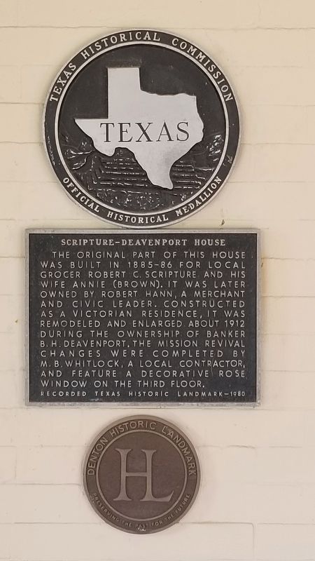 Scripture-Deavenport House Marker image. Click for full size.