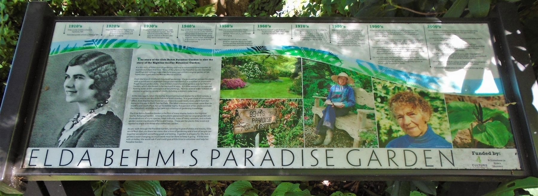Elda Behm's Paradise Garden Marker image. Click for full size.