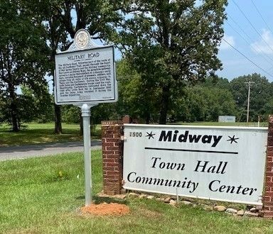 Military Road / Settlement of Midway Marker image. Click for full size.