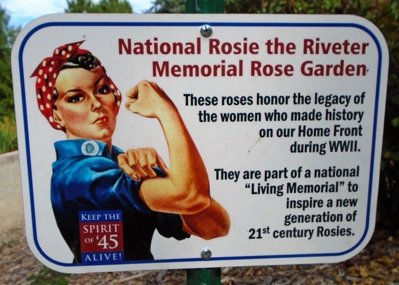 National Rosie the Riveter Memorial Rose Garden Marker image. Click for more information.