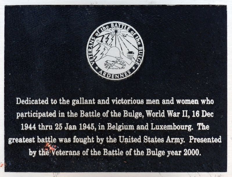 The Battle of the Bulge Marker. Click for full size. The Battle of the Bulge Marker image. Click for full size.