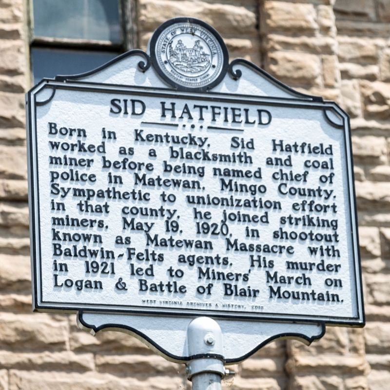 Sid Hatfield side of marker image. Click for full size.