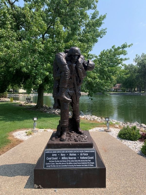 American Armed Service Men and Women Leave No Fallen Comrade Behind Marker. Click for full size. American Armed Service Men and Women Leave No Fallen Comrade Behind Marker image. Click for full size.