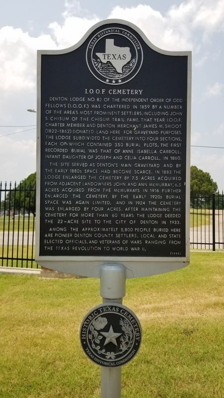 I.O.O.F. Cemetery Marker image. Click for full size.