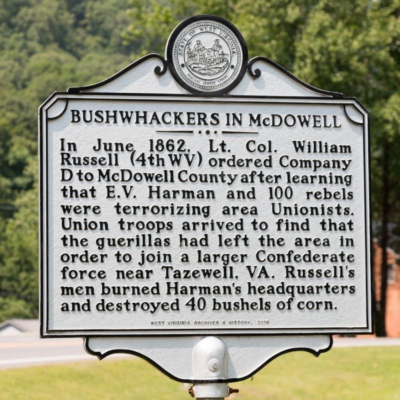 Bushwhackers in McDowell Marker image. Click for full size.