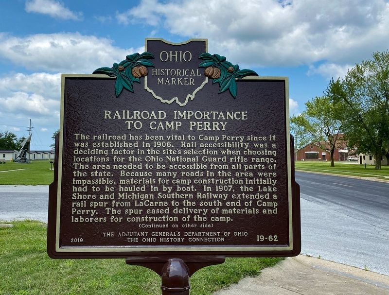 Railroad Importance to Camp Perry Marker image. Click for full size.