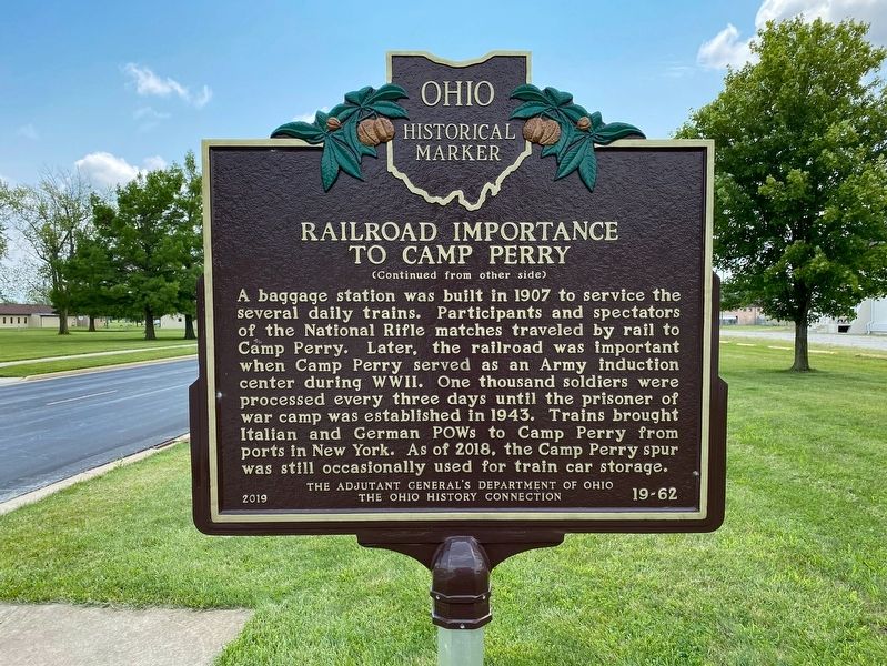 Railroad Importance to Camp Perry Marker image. Click for full size.