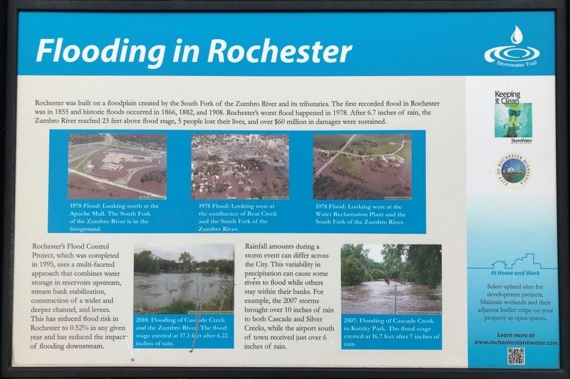 Flooding in Rochester Marker image. Click for full size.