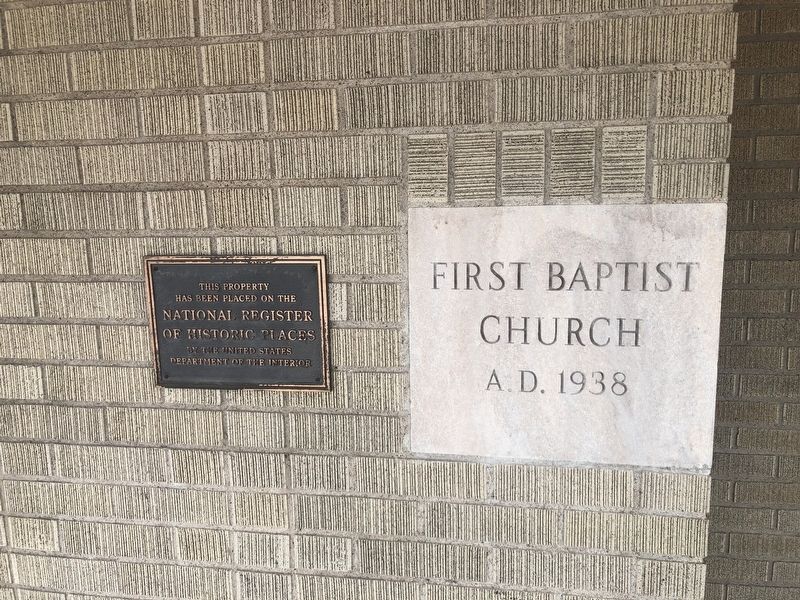First Baptist Church Marker. Click for full size. First Baptist Church Marker image. Click for full size.