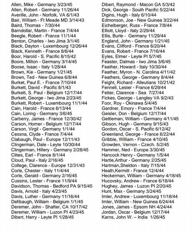 Killed During World War II image. Click for full size.