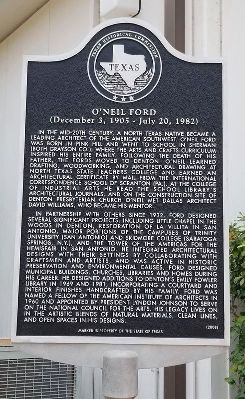 O'Neil Ford Marker image. Click for full size.