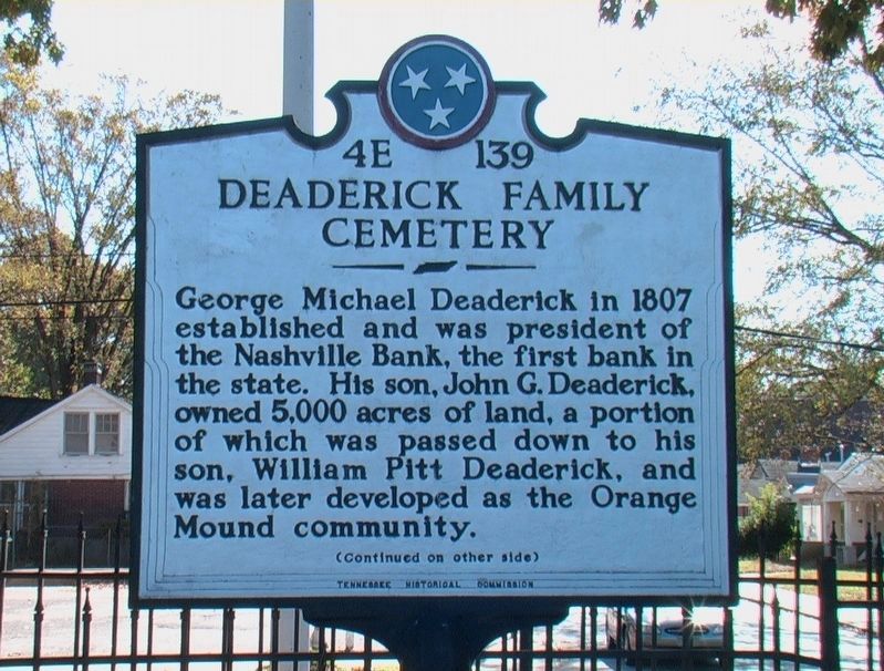 Deaderick Family Cemetery Marker (Side A). Click for full size. Deaderick Family Cemetery Marker (Side A) image. Click for full size.