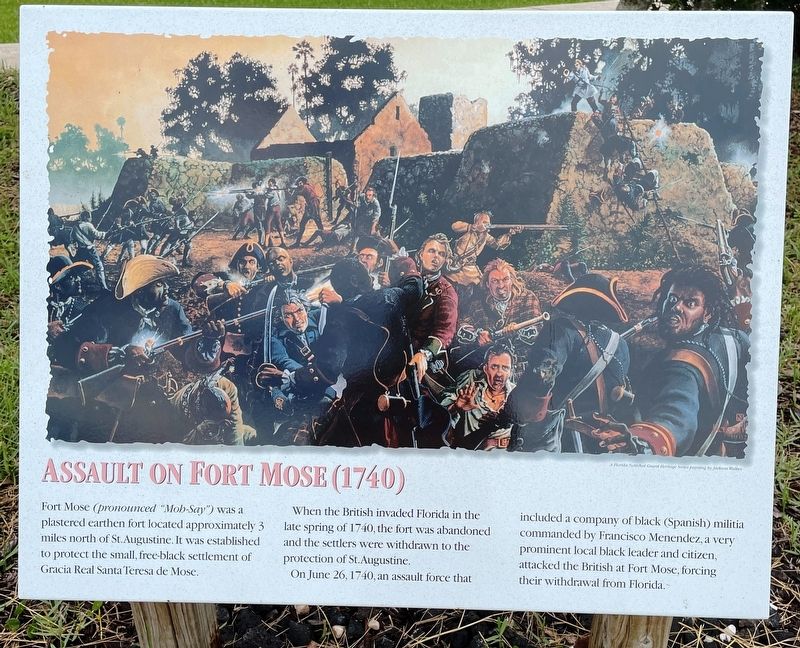 Assault On Fort Mose (1740) Marker image. Click for full size.