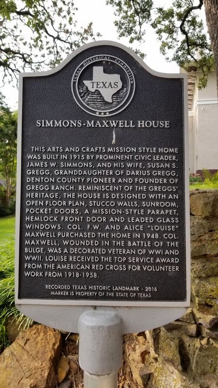 Simmons-Maxwell House Marker image. Click for full size.