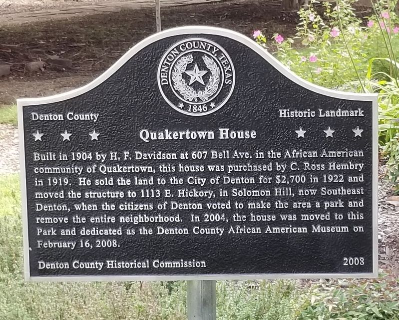 Quakertown House Marker image. Click for full size.