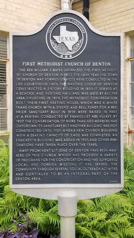First Methodist Church of Denton Marker image. Click for full size.