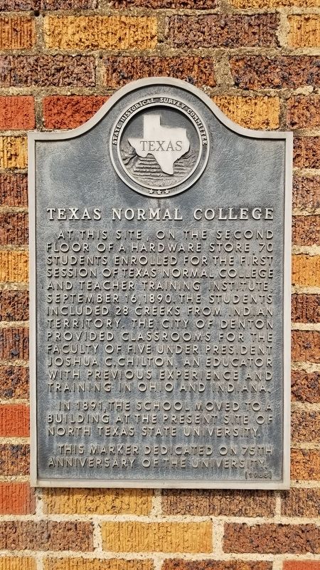 Texas Normal College Marker image. Click for full size.
