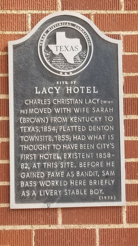 Site of Lacy Hotel Marker image. Click for full size.