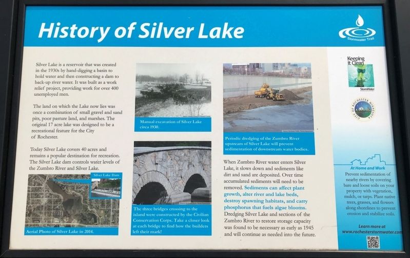 History of Silver Lake Marker image. Click for full size.
