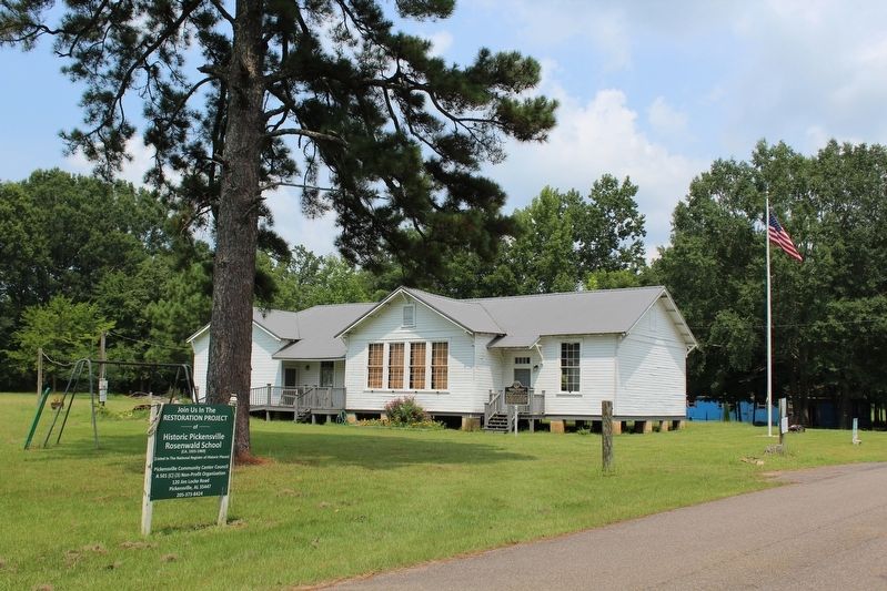 Historic Pickensville Rosenwald School Marker. Click for full size. Historic Pickensville Rosenwald School Marker image. Click for full size.