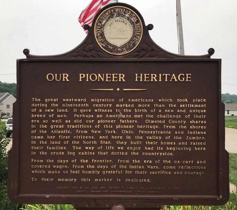 Our Pioneer Heritage Marker. Click for full size. Our Pioneer Heritage Marker image. Click for full size.