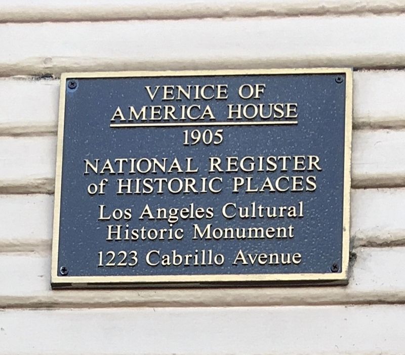 Venice of America House Marker. Click for full size. Venice of America House Marker image. Click for full size.