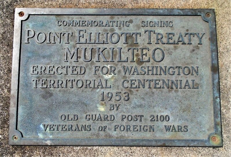 Commemorating Signing Point Elliott Treaty Marker image. Click for full size.