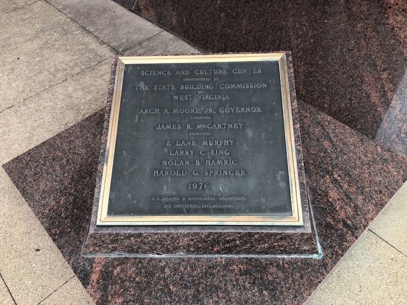 Dedication plaque for the building image. Click for full size.