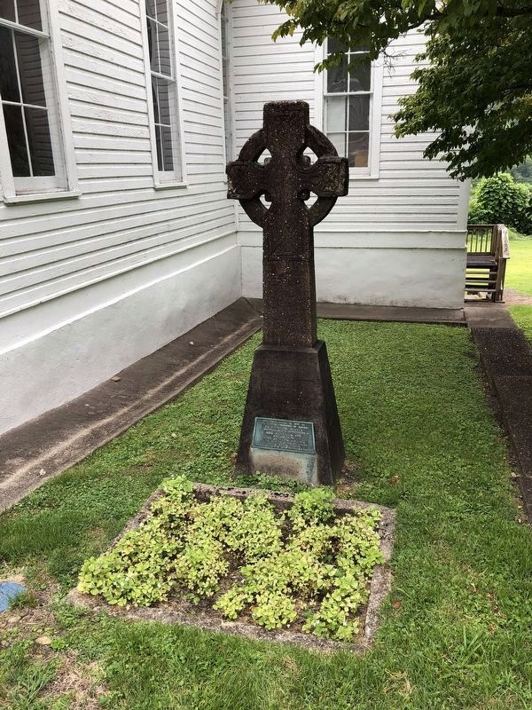 Irish Sod and dedication marker on the grounds of the church image. Click for full size.