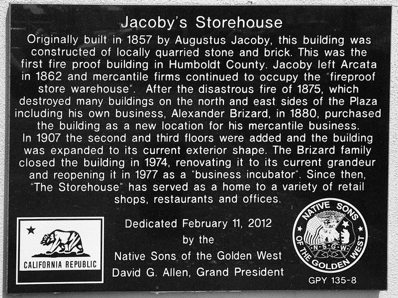 Jacoby's Storehouse Marker image. Click for full size.