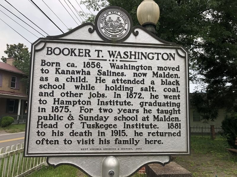 Booker T. Washington Marker. Click for full size. Booker T. Washington Marker image. Click for full size.