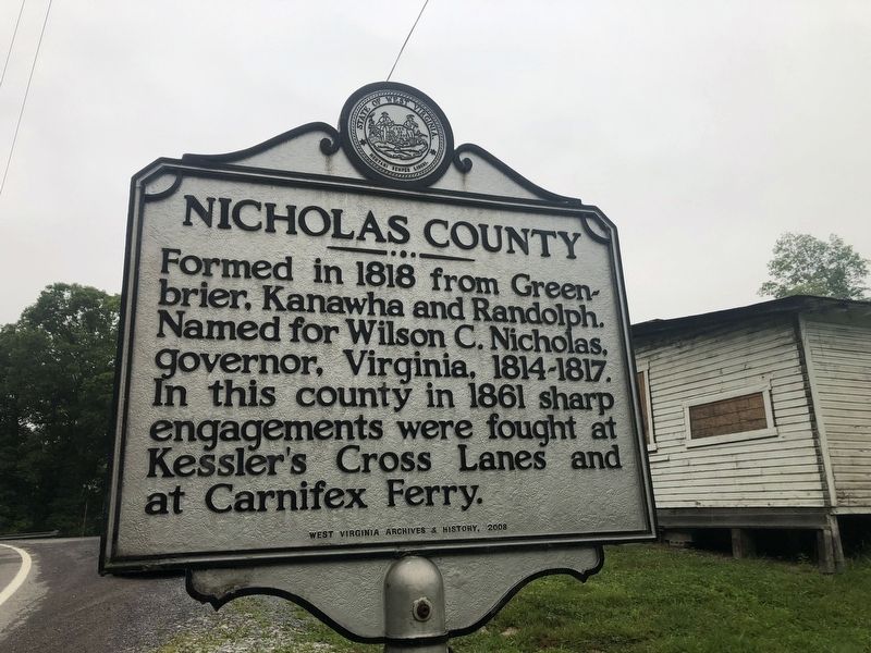 Nicholas County side of the marker image. Click for full size.