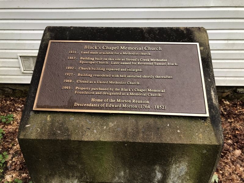 Black's Chapel Memorial Church Marker. Click for full size. Black's Chapel Memorial Church Marker image. Click for full size.