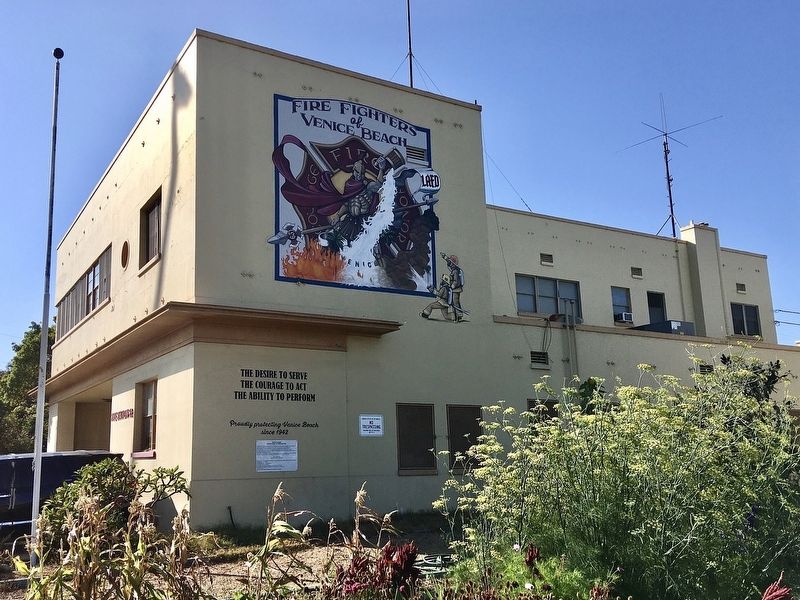 Fire Station 63, Mural, and Marker. Click for full size. Fire Station 63, Mural, and Marker image. Click for full size.