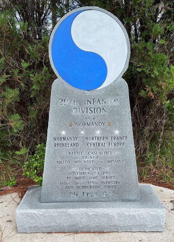 29th Infantry Division Marker. Click for full size. 29th Infantry Division Marker image. Click for full size.