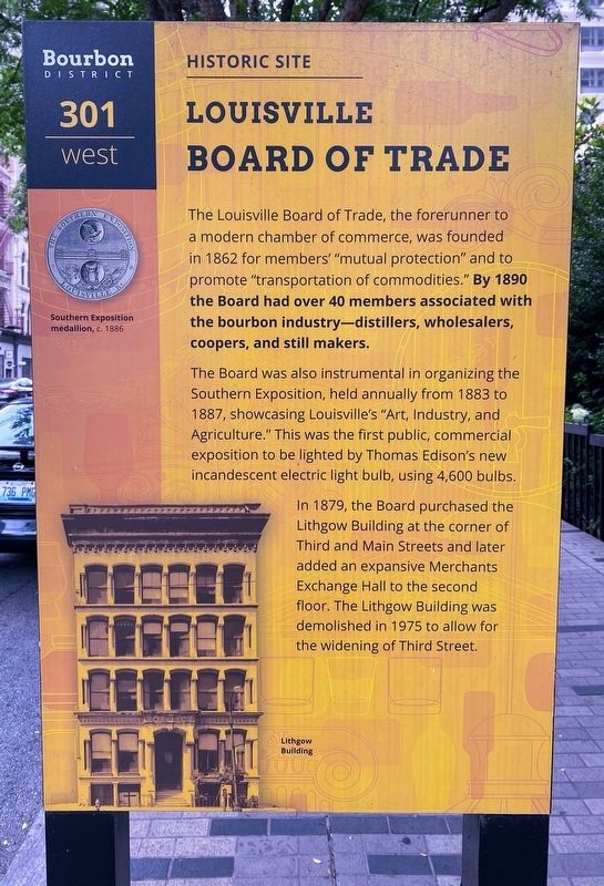 Louisville Board of Trade Marker (front) image. Click for full size.